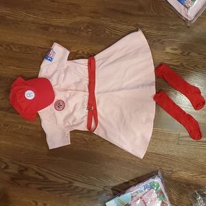 Rockford Peach Baseball Costume 3/4T